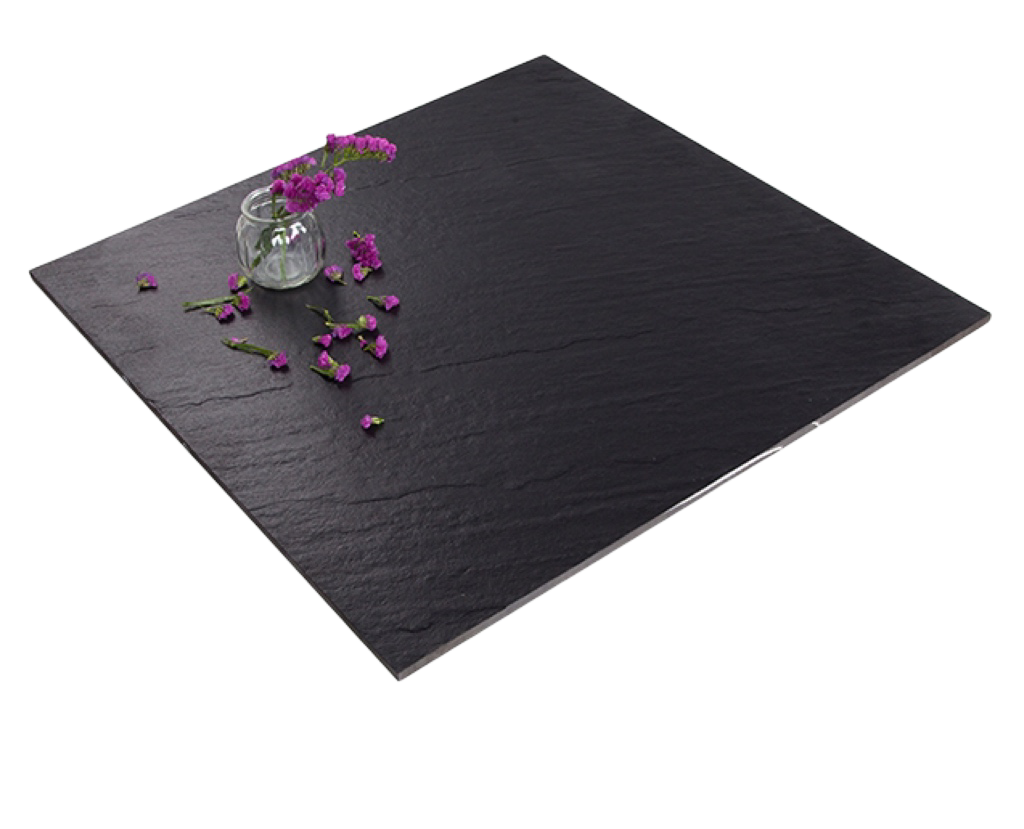 စူပါအနက်ရောင် schist- textured Matt ကြွေပြားများ