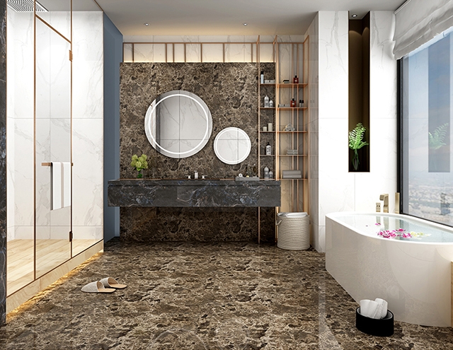 ရေချိုးခန်းအတွက်စကျင်ကျောက်အကျိုးသက်ရောက်မှုကြွေပြားများ